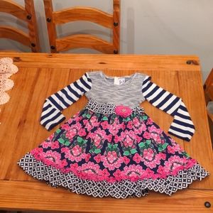 Counting Daisies Navy/White/Pink Floral Dress, Approx. Size 8 See Measurements